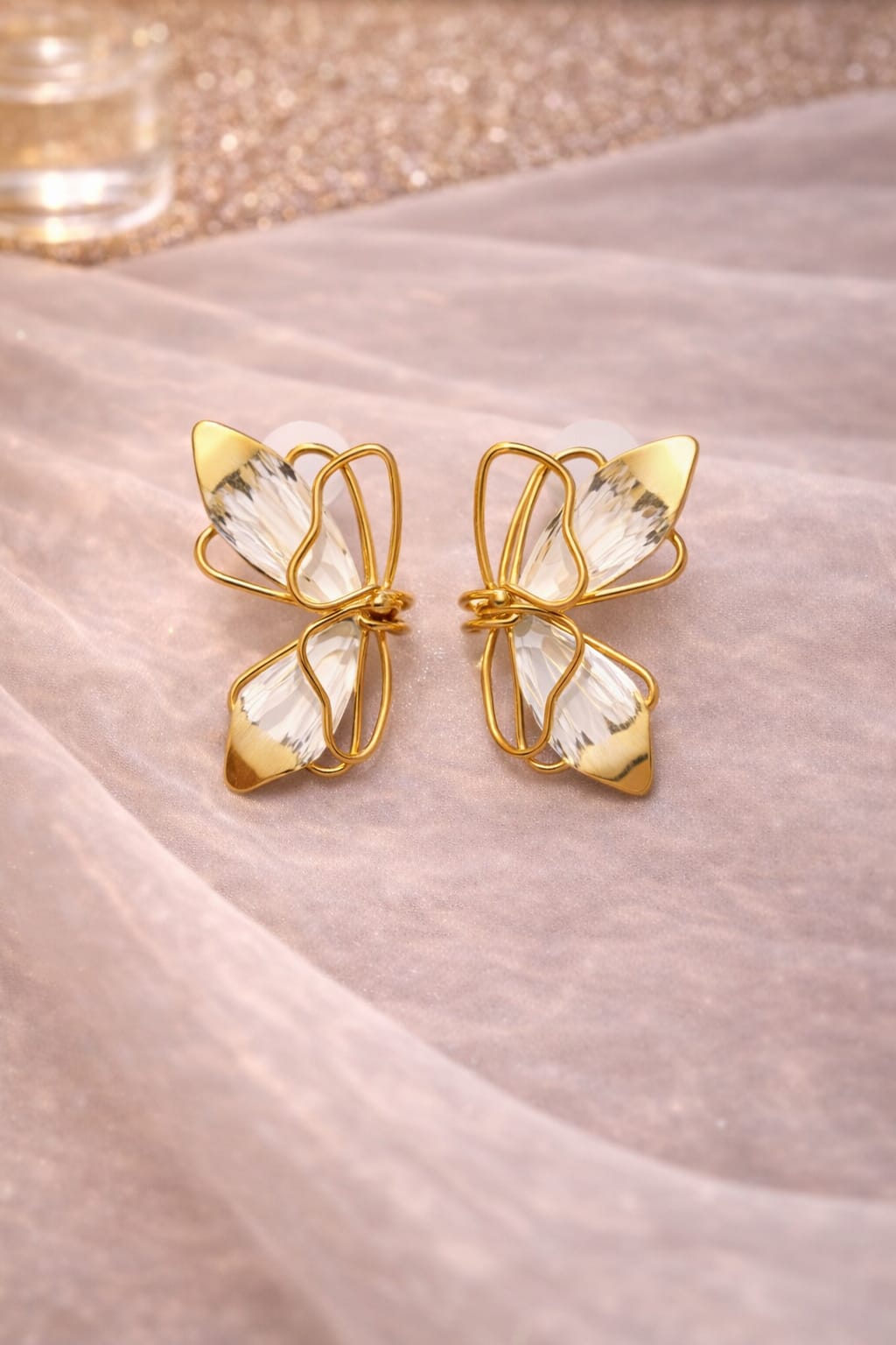 Crystal Butterfly Studs