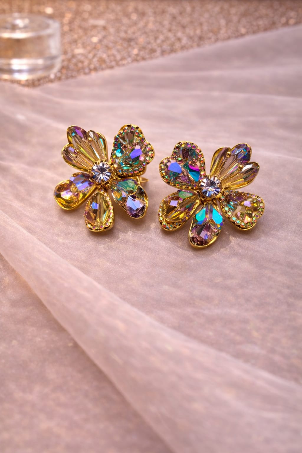 Crystal Bloom Stud Earrings