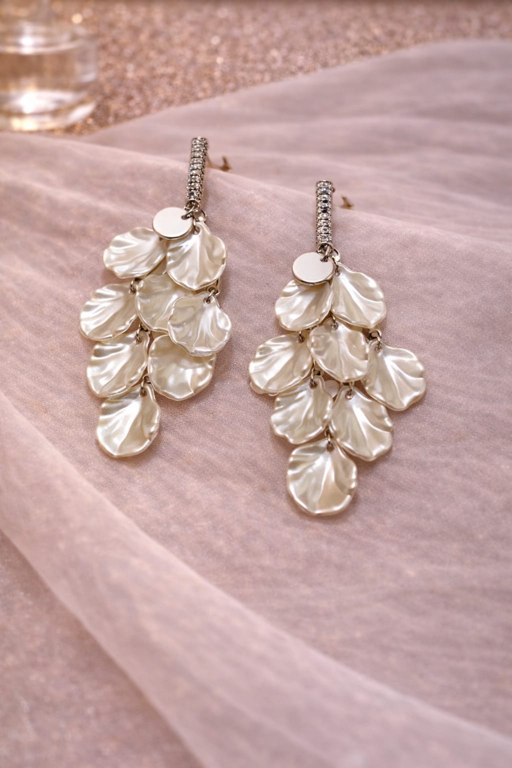 Ivory Petal Drop Earrings