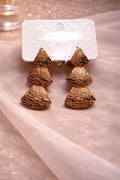 Textured Triple-Layer Triangle Drop Earrings