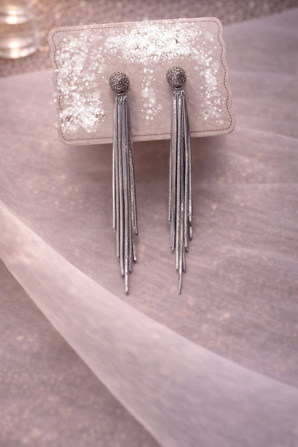 Silver Tassel Drop Earrings
