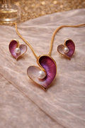 Heart Pearl Pendant & Stud Earrings Set